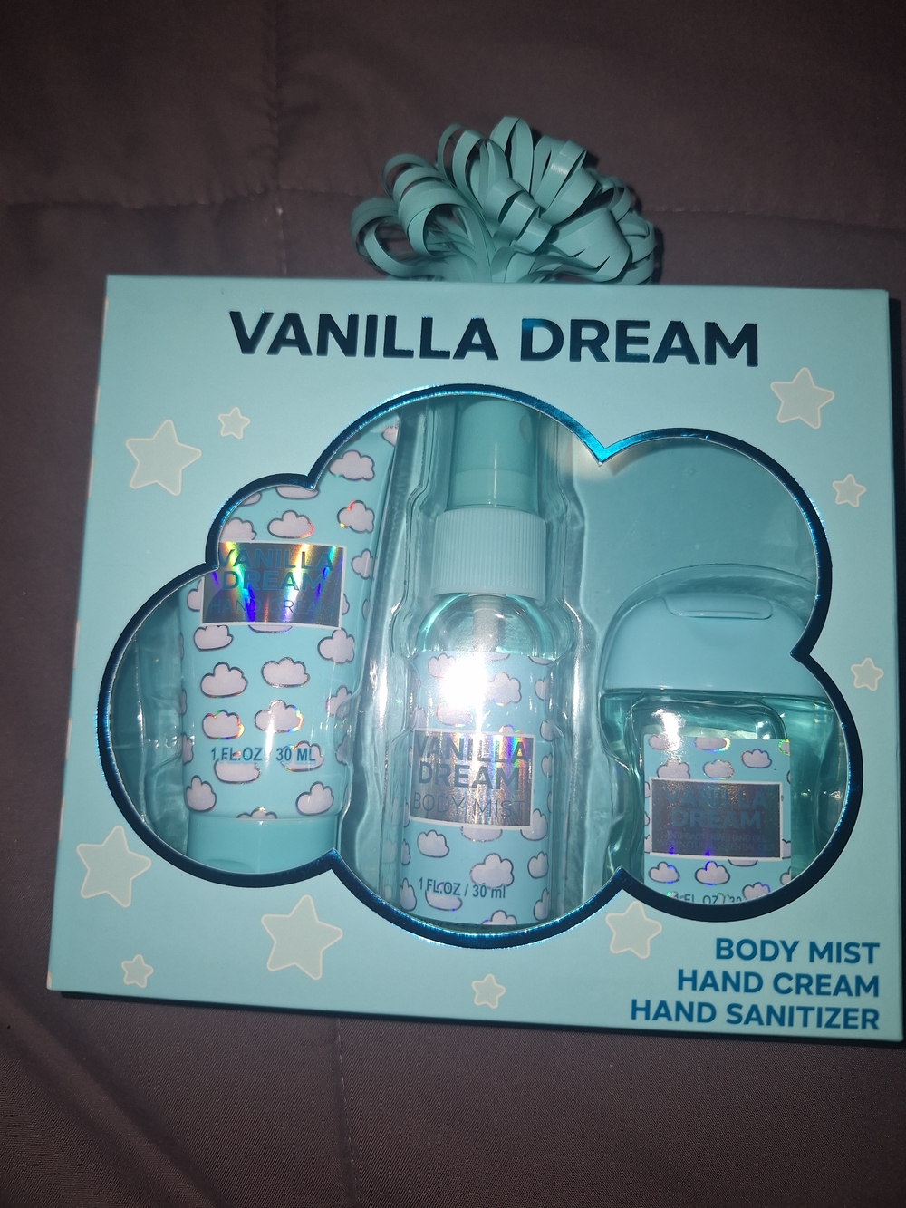 Light Blue Body Mist, Hand Cream & Hand Sanitizer Gift Set